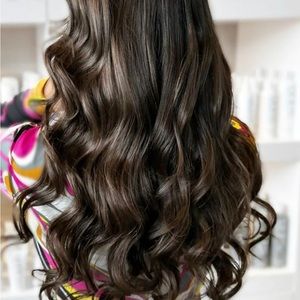 Glam Seamless clip in extensions 20 inches dark brown 2A